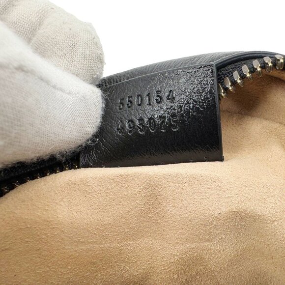 Gucci  GG Marmont Mini Round Leather Crossbody Bag Black 550154 - Picture 14 of 14